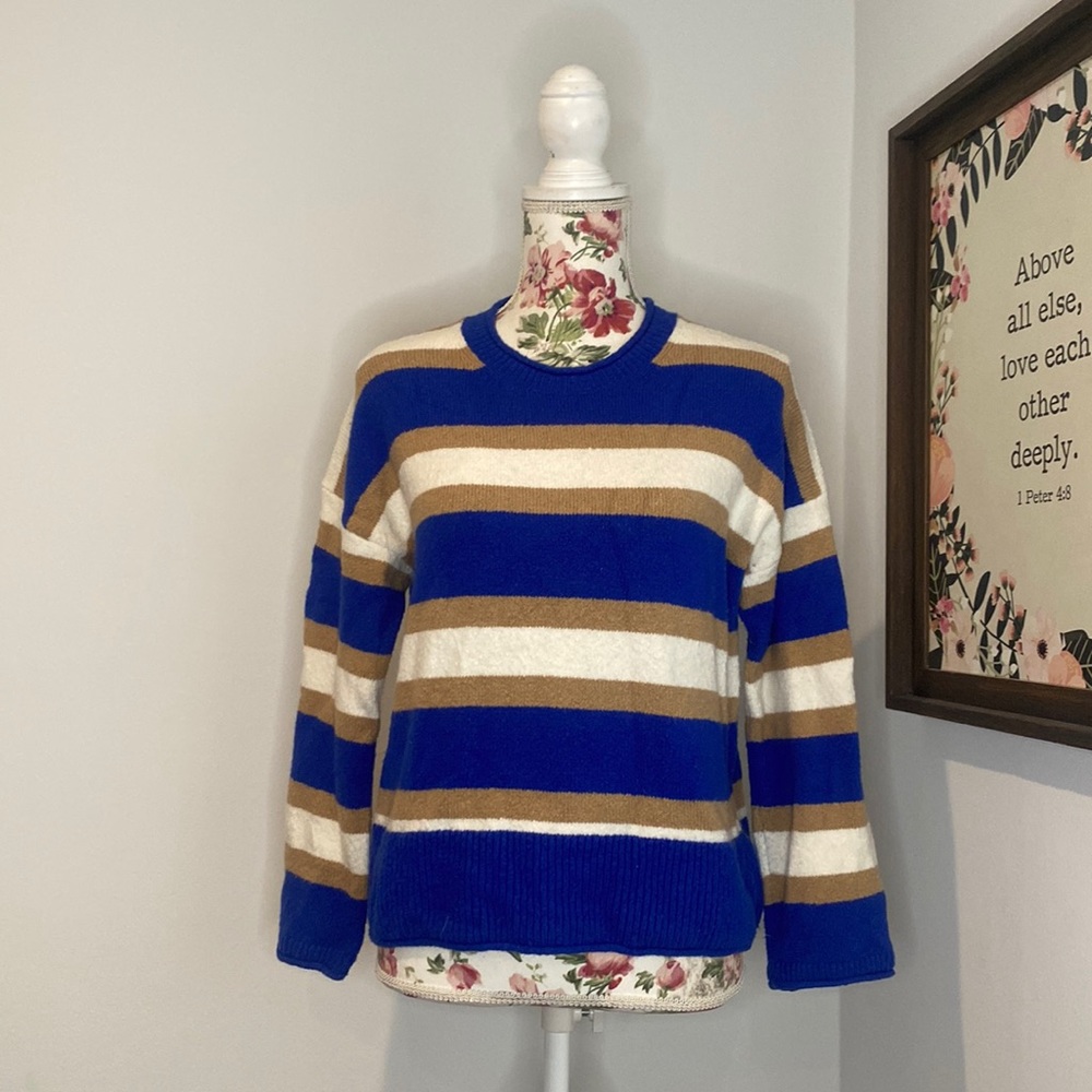 Striped Belmore Pullover Sweater in Coziest Textured Yarn - Picture 5 of 10